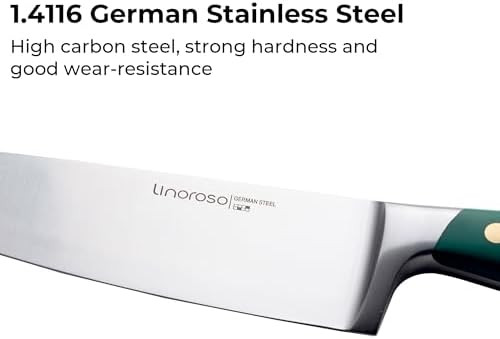 Linoroso 3 Pieces Kitchen Knife Set With Premium Box Sharp German Carbon Stainless Steel Chef Knife Set For Home Kitchen And Restaurant Cooking s For Women And Men