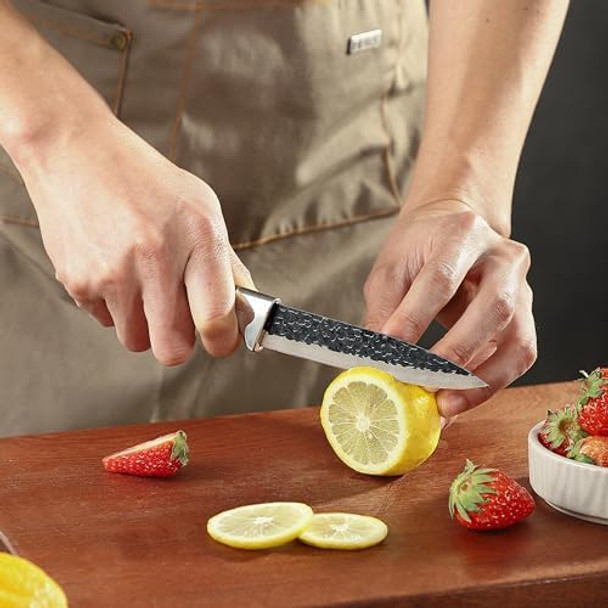 3Pcs Chef Knife Little Cook Chef Knife Set Includes 7 Inch Chef Knife 7 Inch Cleaver Knife And 4.5 Inch Boning Knife Premium Stainless Steel With Ergonomic Plastic Handle (Blackening Technique)