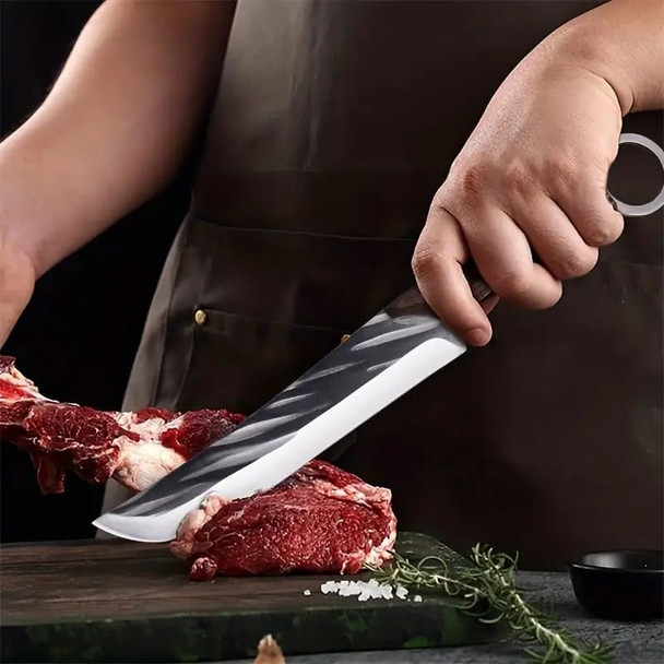 3Pcs Butcher Knife Set Boning Knife Chef Knife Sharp Blade Slicer Stainless Steel Kitchen Knives Cleaver Knife Cooking Knife Cutter Meat Slicing Knife Slaughter Knife Utility Knife Beef