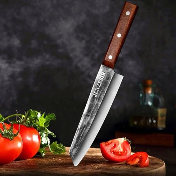 Handmade Forged Kiritsuke Knifeultra Sharp Japanese Chef Knife 8 Inch 9Cr18Mov Steel Professional Cooking Knives Octagon Handle Gyuto Knife For Home Kitchen & Restaurant Brown/Silver Handmade Forged Kiritsuke Knifeultra Sharp Japanese Chef Knife 8 Inch 9Cr18Mov Steel Professional Cooking Knives Octagon Handle Gyuto Knife For Home Kitchen & Restaurant Brown/Silver