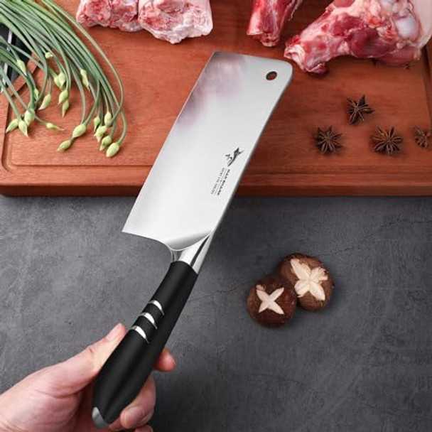 Mad Shark Meat Cleaver Heavy Duty Butcher Knife 7.5 Inch And Lightweight Vegetable Cleaver 7 Inch Multipurpose Chinese Cleaver Chef Knife Mad Shark Meat Cleaver Heavy Duty Butcher Knife 7.5 Inch And Lightweight Vegetable Cleaver 7 Inch Multipurpose Chinese Cleaver Chef Knife