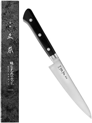 Masamoto At Japanese Petty Knife 6" (150Mm) Kitchen Small Utility Knife Sharp Japanese Stainless Steel Blade Pakkawood Handle Made In Japan