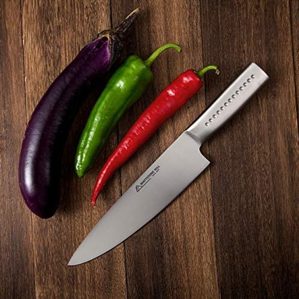 Mattstone Hill 7" Hollow Edge Asian Chef'S Knife - German Steel 304 Stainless Steel Handle