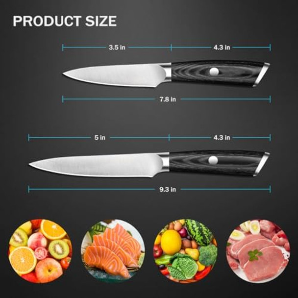 Kitchen Knife Set5’’Chef Knife 3.5”Fruit Knifehigh Carbon Stainless Steel Knives Setpar Knife Kitchen Utility Knives For Vegetable And Fruit Cutting