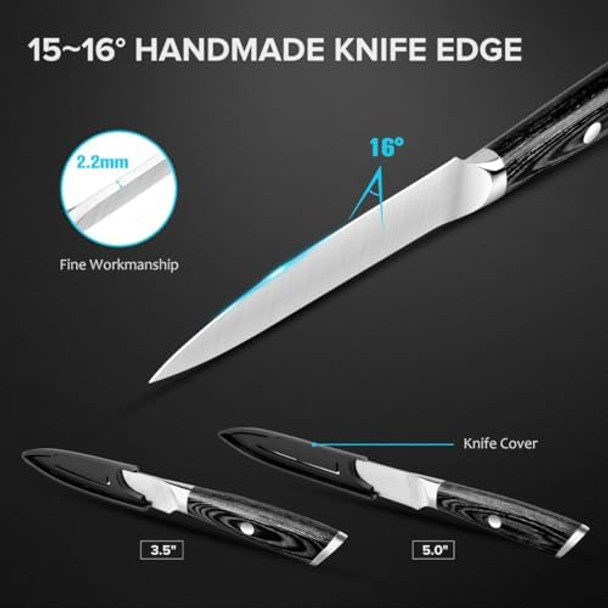 Kitchen Knife Set5’’Chef Knife 3.5”Fruit Knifehigh Carbon Stainless Steel Knives Setpar Knife Kitchen Utility Knives For Vegetable And Fruit Cutting