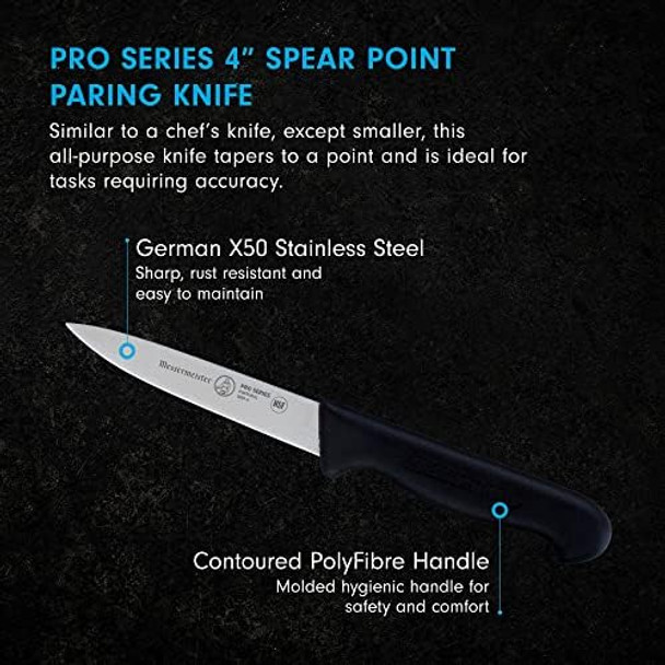 Messermeister Four Seasons Spear Point Paring Knife 4-Inch 5003-4 Black