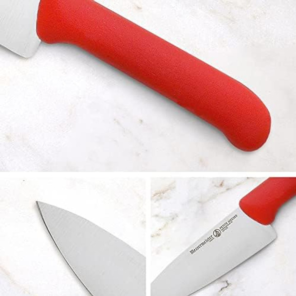 Messermeister Petite Messer 5” Chef’S Knife Red - German 1.4116 Stainless Steel & Ergonomic Handle - Lightweight Rust Resistant & Easy To Maintain