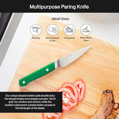 Misen 2-Piece Knife Set - 8In Chef - 3.5In Paring - High Carbon Stainless Steel - Green