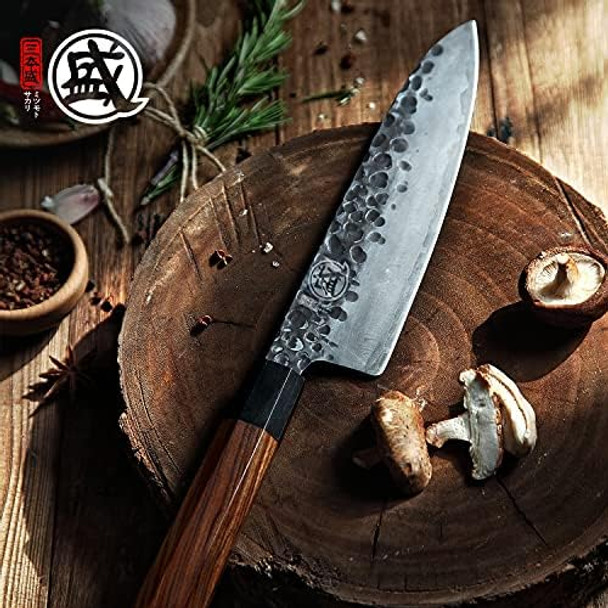 Mitsumoto Sakari Japanese Gyuto And Paring Knife Professional Hand Forged Kitchen Chef Knife