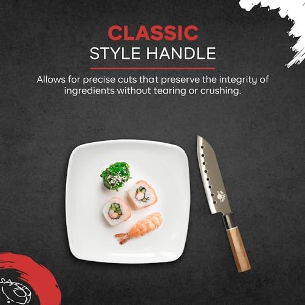 Mr Tazoi Stainless Steel Sushi Chef Knife - 11.75 Size - Ideal For Chefs Entertainers And Food Enthusiasts - Perfect For Crafting Sushi Or As A Unique