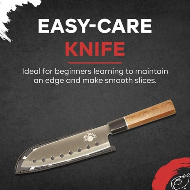 Mr Tazoi Stainless Steel Sushi Chef Knife - 11.75 Size - Ideal For Chefs Entertainers And Food Enthusiasts - Perfect For Crafting Sushi Or As A Unique