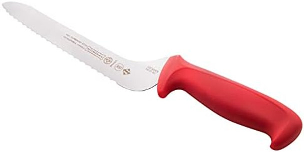 Mundial R5620-9E 9 In Offset Serrated Bread Or Sandwich Knife With Red Handle