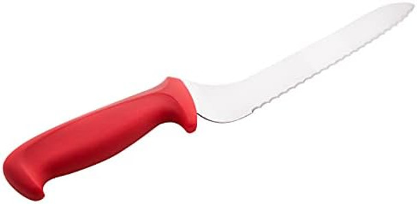 Mundial R5620-9E 9 In Offset Serrated Bread Or Sandwich Knife With Red Handle