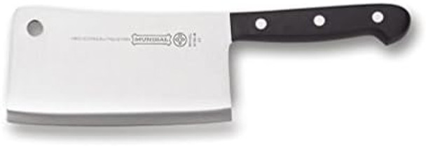 Mundial 5100 Series Meat Cleaver Carbon Stainless Steel Meat Cleaver With Full Tang Razor Sharp Edge With Polyacetal Handle Black Series
