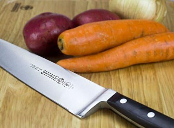 Mundial 5100 Series Black Cooking Knife 8-Inch Chef'S Knife With Polycarbonate Handle - Ideal Knife For Meat And Vegetables Large Scale Cutting Tasks Fully Forged Carbon Stainless Steel