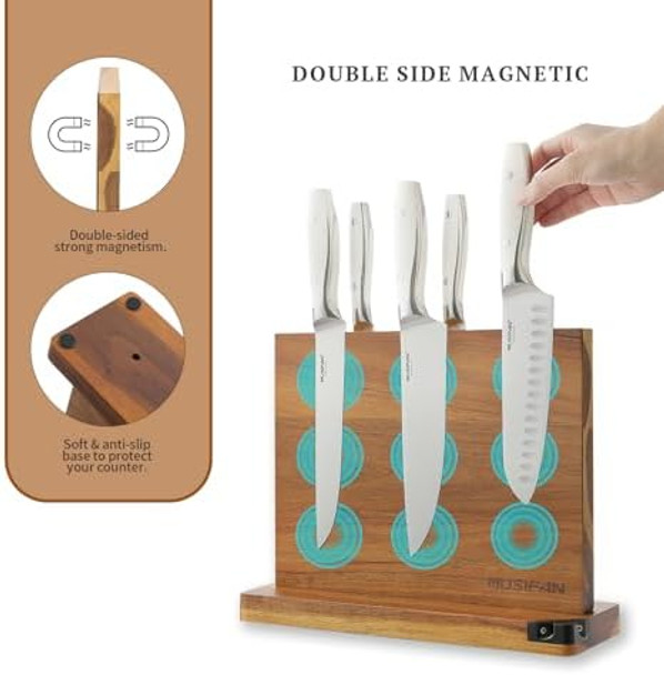 Magnetic Knife Block - Magnetic Knife Holder - Magnetic Knife Stand- Cutlery Display Stand And Storage Rack Magnetic Knife Block - Magnetic Knife Holder - Magnetic Knife Stand- Cutlery Display Stand And Storage Rack