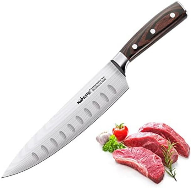 8 Inch Professional Chef Knife High Carbon Stainless Steel Ultra Sharp Kitchen Knife With Ergonomic Wooden Handle Packed By Box
