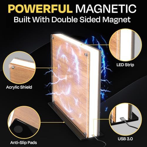 Magnetic Knife Block With Led Multifunctional Magnetic Knife Holder With Strong Enhanced Magnets For Kitchen Counter 12 X 10 Size Durable Storage Solution For Kitchen Knives Not Included