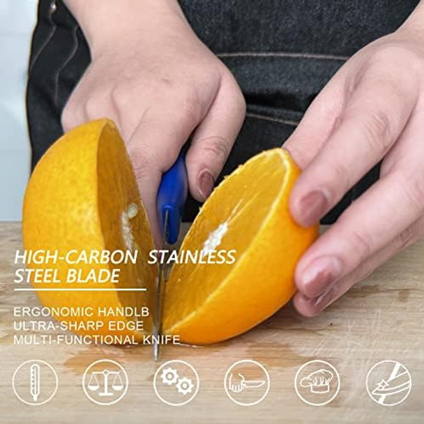 Classic Paring Knives With Straight Edge Spear Point Color Paring Knife Set Of 6 Fruit And Vegetable Knife Ultra Sharp Kitchen Knives German Steel Pp Plastic Handle Red/Green/Blue