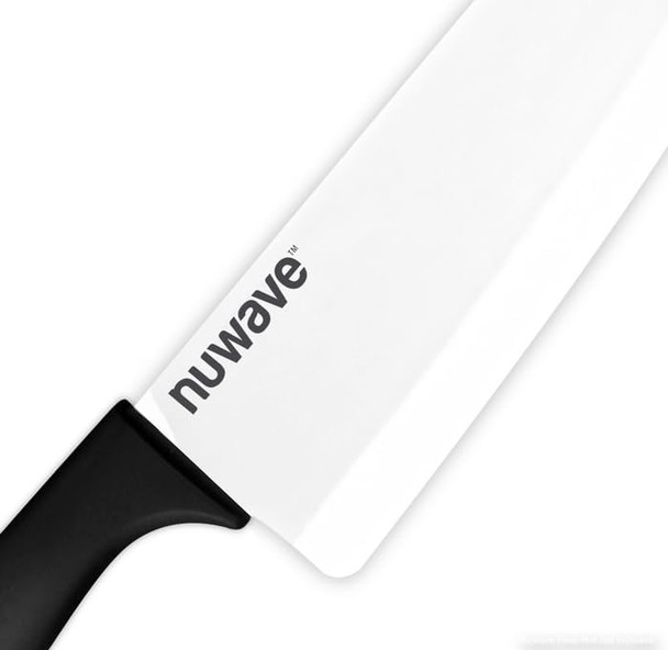 Nuwave 4-Piece White Ceramic Set – Includes 3” Paring Knife 5” Utility Knife 6.5” Everyday Knife & 8” Chef’S Knife Ideal Super Sharp Kitchen Knives Rust Proof With Ergonomic Handles
