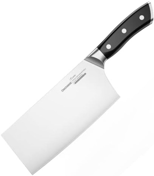 Oaksware Cleaver Knife 7 Inch Chinese Chopping Knife Cleaver German Steel & Ergonomic Abs-Handle Sharp Meat Cleaver For Meat Cutting Vegetable Slicing Oaksware Cleaver Knife 7 Inch Chinese Chopping Knife Cleaver German Steel & Ergonomic Abs-Handle Sharp Meat Cleaver For Meat Cutting Vegetable Slicing