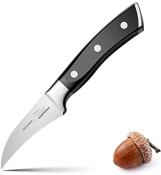 Oaksware Bird Beak Paring Knife 2.75 Inch Peeling Knives German Stainless Steel Small Curved Fruit Knifes Razor Sharp Kitchen Pairing Knives With Ergonomic And Full Tang Handle