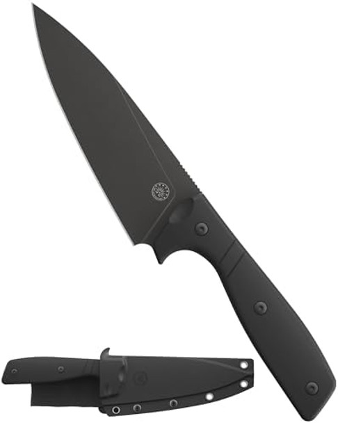 Off-Grid Knives - Sierra Chef Knife With Sandvik 14C28N Stainless Steel Kydex Sheath And Belt Clip G10 Scales Camping Bbq & Home Kitchen Use (Coyote) Off-Grid Knives - Sierra Chef Knife With Sandvik 14C28N Stainless Steel Kydex Sheath And Belt Clip G10 Scales Camping Bbq & Home Kitchen Use (Coyote)
