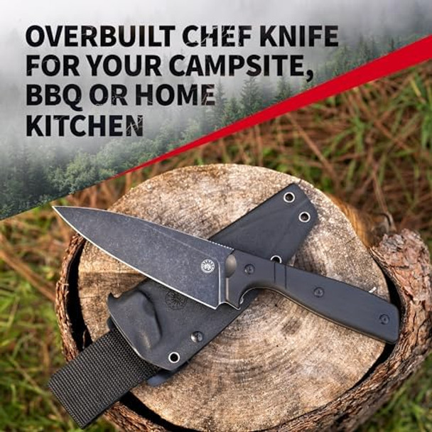 Off-Grid Knives - Sierra Chef Knife With Sandvik 14C28N Stainless Steel Kydex Sheath And Belt Clip G10 Scales Camping Bbq & Home Kitchen Use (Coyote) Off-Grid Knives - Sierra Chef Knife With Sandvik 14C28N Stainless Steel Kydex Sheath And Belt Clip G10 Scales Camping Bbq & Home Kitchen Use (Coyote)