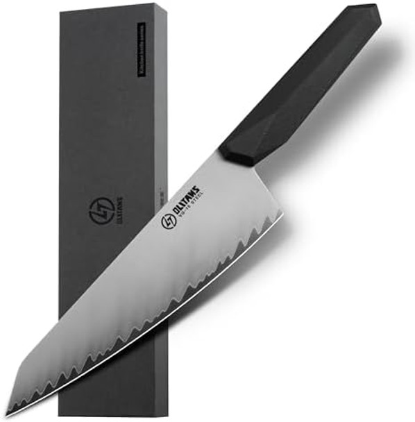 Chef'S Knife 8 In Professional Chef Kinfe Vg-10 Ultra Sharp Kitchen Knife G10 Handle (Black)