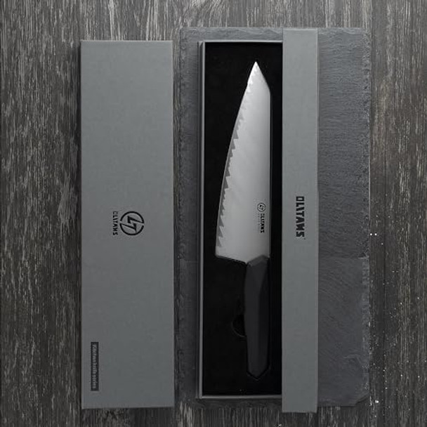Chef'S Knife 8 In Professional Chef Kinfe Vg-10 Ultra Sharp Kitchen Knife G10 Handle (Black)