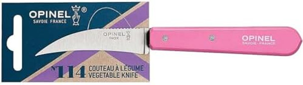 Opinel Essential No.114 Vegetable Knife Hornbeam Wood Handles Made In France (Pink)