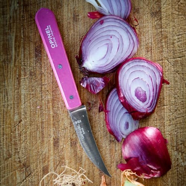Opinel Essential No.114 Vegetable Knife Hornbeam Wood Handles Made In France (Pink)