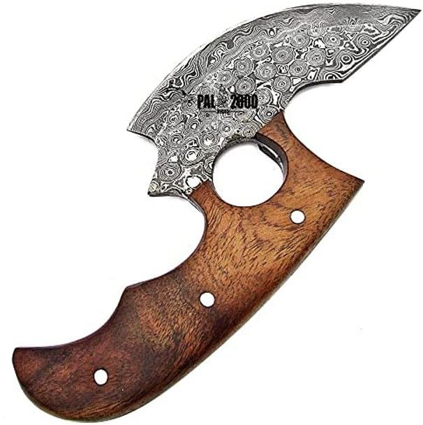 Pal 2000 Knives Ulu Knife - 6 Inch - Rocking Mincing Slicing Meat & Herb Knife - Damascus 4013