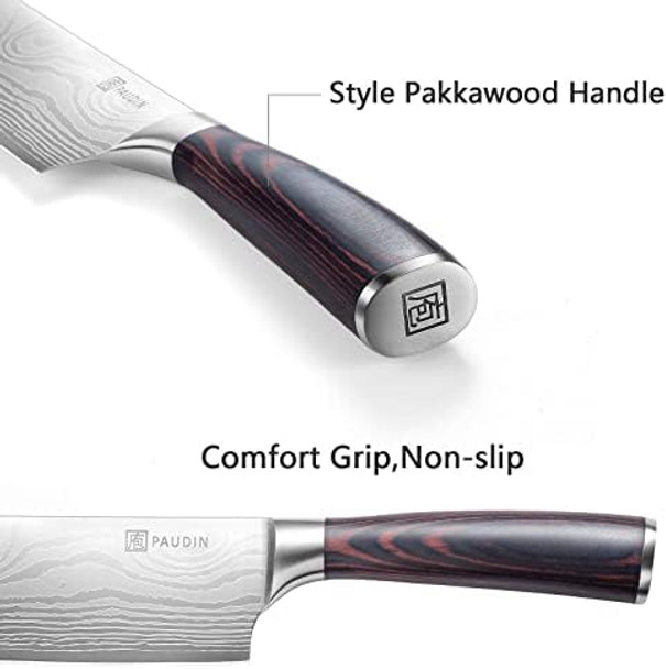 Paudin Nakiri Knife+ Chef Knife