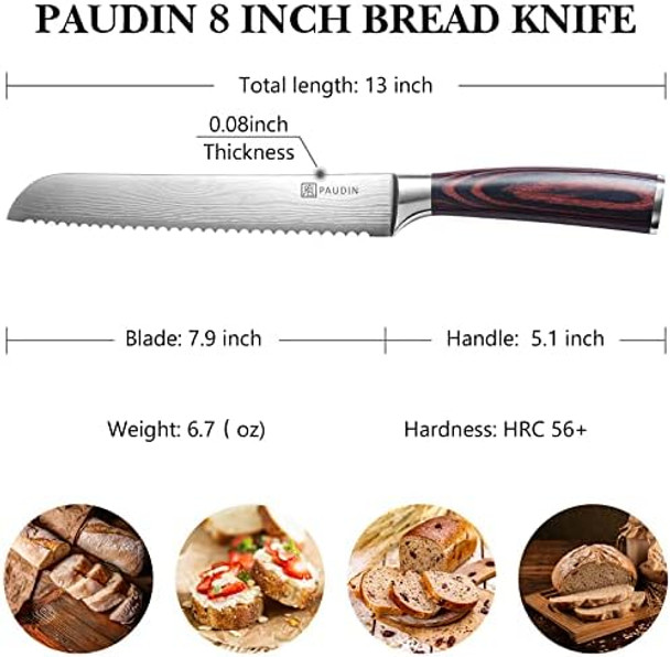 Paudin Bread Knife + Chef Knife