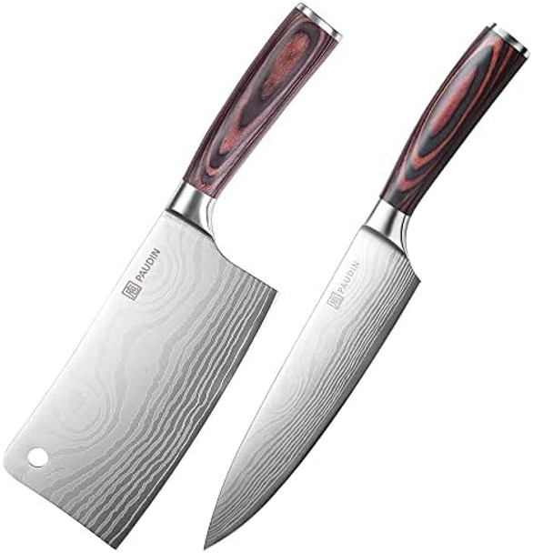 Paudin Cleaver Knife + Chef Knife Paudin Cleaver Knife + Chef Knife