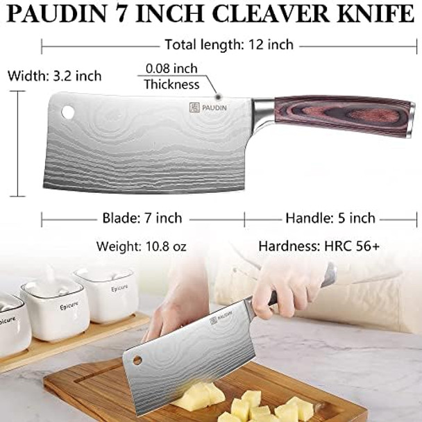 Paudin Cleaver Knife + Chef Knife Paudin Cleaver Knife + Chef Knife