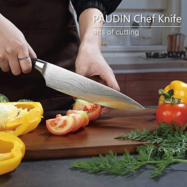 Paudin Chef Knife + Steak Knives Set Of 6