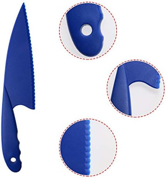Penta Angel 6 Colors Plastic Kitchen Knife Set Nylon Knife Children Safety Cooking Chef Knives For Fruit Lettuce Vegetable Salad Bread (6 Colors)