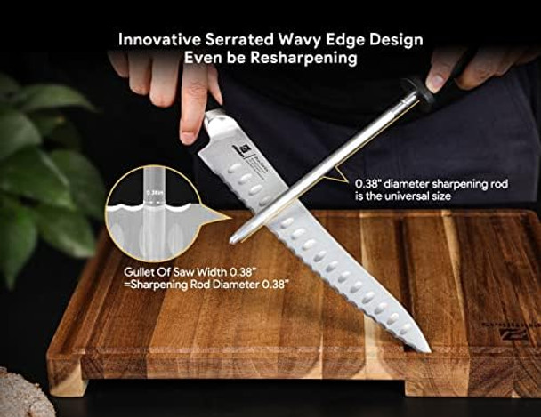 Resharpenable Bread Knife 10 Inch Multifunction Serrated Knife For Homemade Bread Razor Sharp Sourdough Slicing With Innovative Wavy Edge For Efficient Cutting Baking & Wedding s