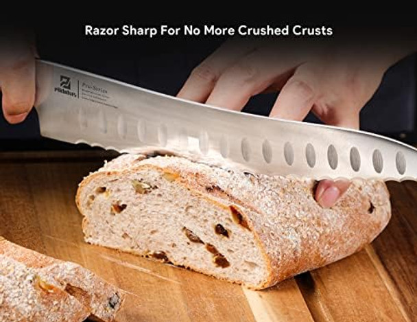 Resharpenable Bread Knife 10 Inch Multifunction Serrated Knife For Homemade Bread Razor Sharp Sourdough Slicing With Innovative Wavy Edge For Efficient Cutting Baking & Wedding s