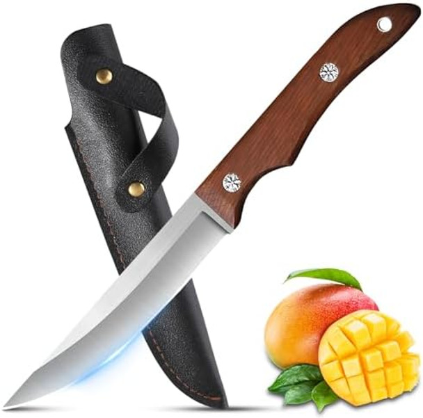 Plys Paring Knife With Sheath: Small Kitchen Knife For Fruits And Vegetables German Stainless Steel