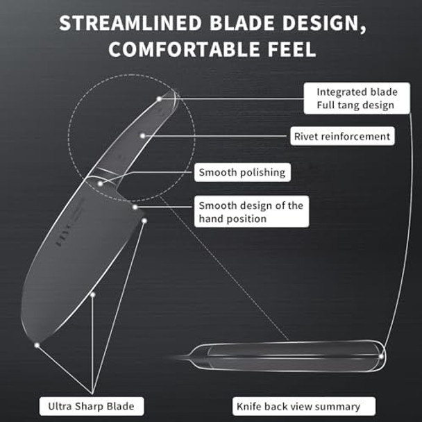 Serbian Chefs Knife Stainless Steel: Meat Cleaver Knife 6 Inch High-Carbon Steel Kitchen Knives Blade For Professional Cutting