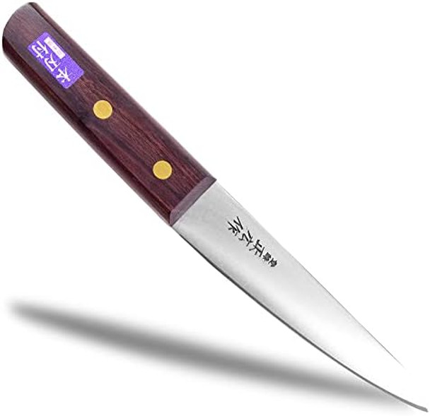 Seki Japan Masahiro Boning Knife Round Type 150 Mm (5.9 Inch) Honesuki Japanese Carbon Steel Rose Wood Handle