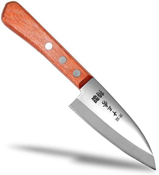 Seki Japan Tomihide Japanese Knife Fishing Fillet Knife Small Deba Knive 95 Mm (3.7 Inch) Stainless Steel Cutlery With Wood Handle For Camping Outdoor Home Kitchen
