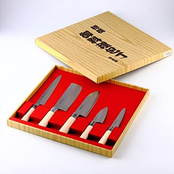 Seki Japan Kitchen Knife Set 5 Pcs – Sushi Knife Santoku Nakiri Paring Fillet – Japanese Seki Japan Kitchen Knife Set 5 Pcs – Sushi Knife Santoku Nakiri Paring Fillet – Japanese