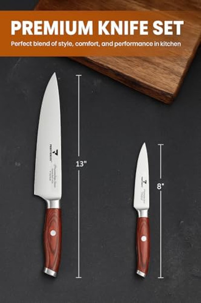 Precisionedge Ultra Sharp Japanese Chef Knife Set Professional Slice Cooking With Red Pakkawood Handles Japanese Kitchen Knives Sets Without Block Culinary Chef Knives (5Pcs Knife Set) Precisionedge Ultra Sharp Japanese Chef Knife Set Professional Slice Cooking With Red Pakkawood Handles Japanese Kitchen Knives Sets Without Block Culinary Chef Knives (5Pcs Knife Set)