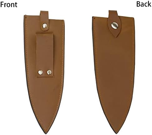 Qchengsan Cowhide Leather Knife Sheath 8 Inch Chef Knife Guard Heavy Duty Universal Knife Cover Or Sleeves Chef Meat Cleaver Sheath With Belt Loop(8.2" Lx2.2 W)