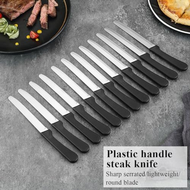 Steak Knives Set Of 12 Stainless Steel Steak Knife Set Serrated Steak Knives s For Home Restaurant Parties Wedding Camping Outdoor