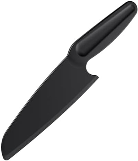 Professional Nylon Knife For Nonstick Pans #1169 Kitchen Plastic Knife Safe For Kids Straight Edge Heat-Resistant Nonstick Cutter Best For Brownies Cakes Bread And Bars 5" Blade Black